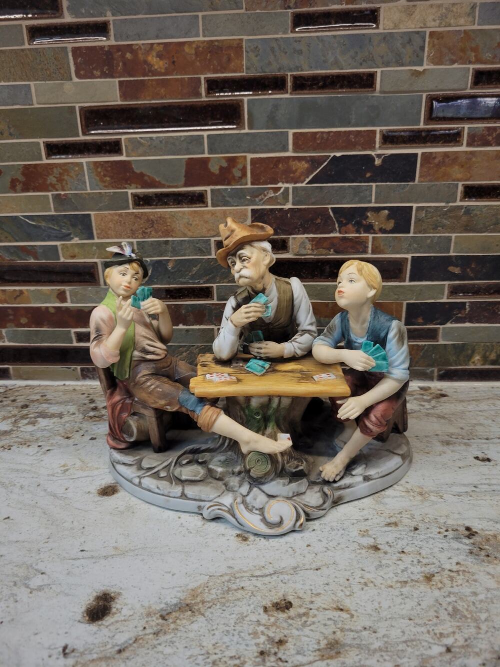 Vintage Ardalt Playing Cards Figurine Cheating Poker 7031 Ardult Japan (Chip)